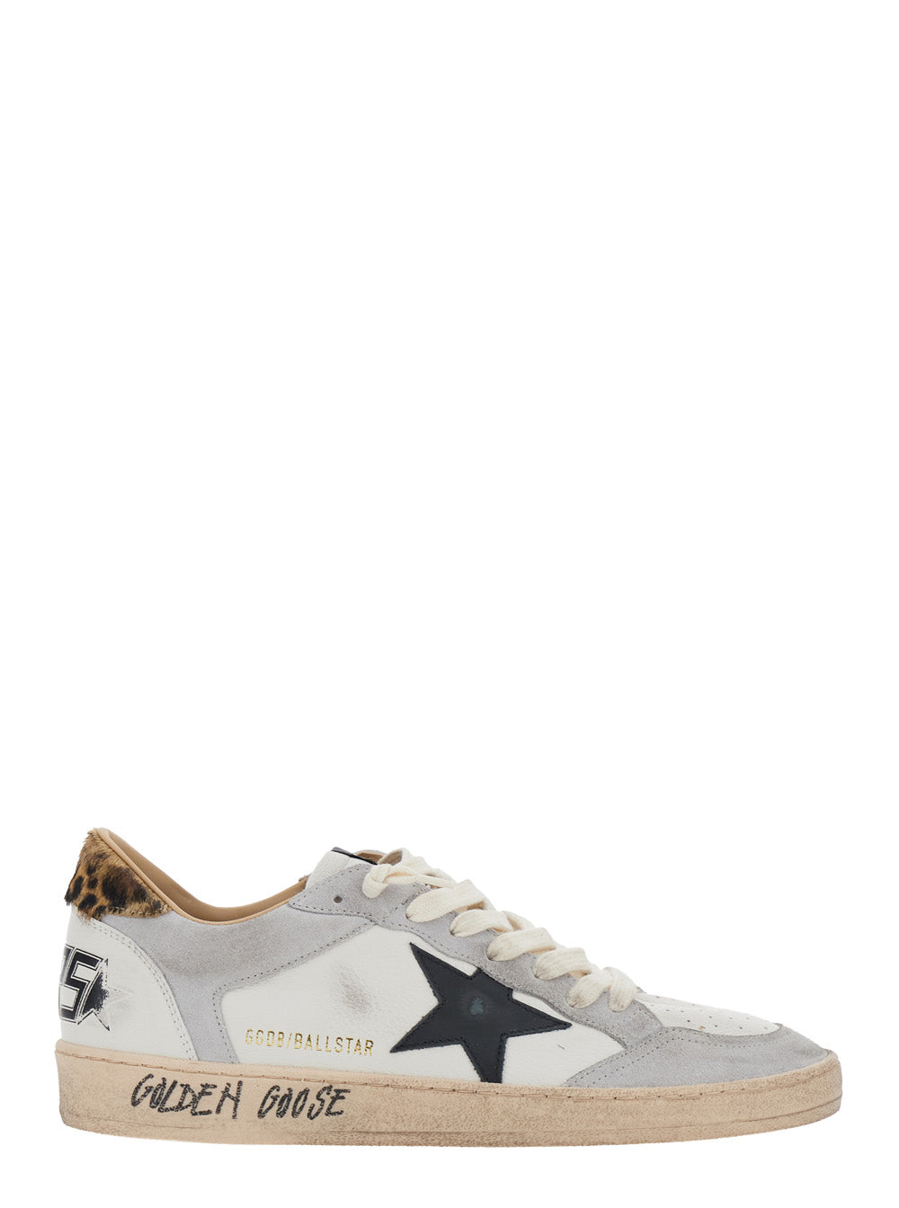 Golden Goose Men Sneakers Ballstar With Goat Leather And Gray Cow Leather Unisex GOLDEN GOOSE