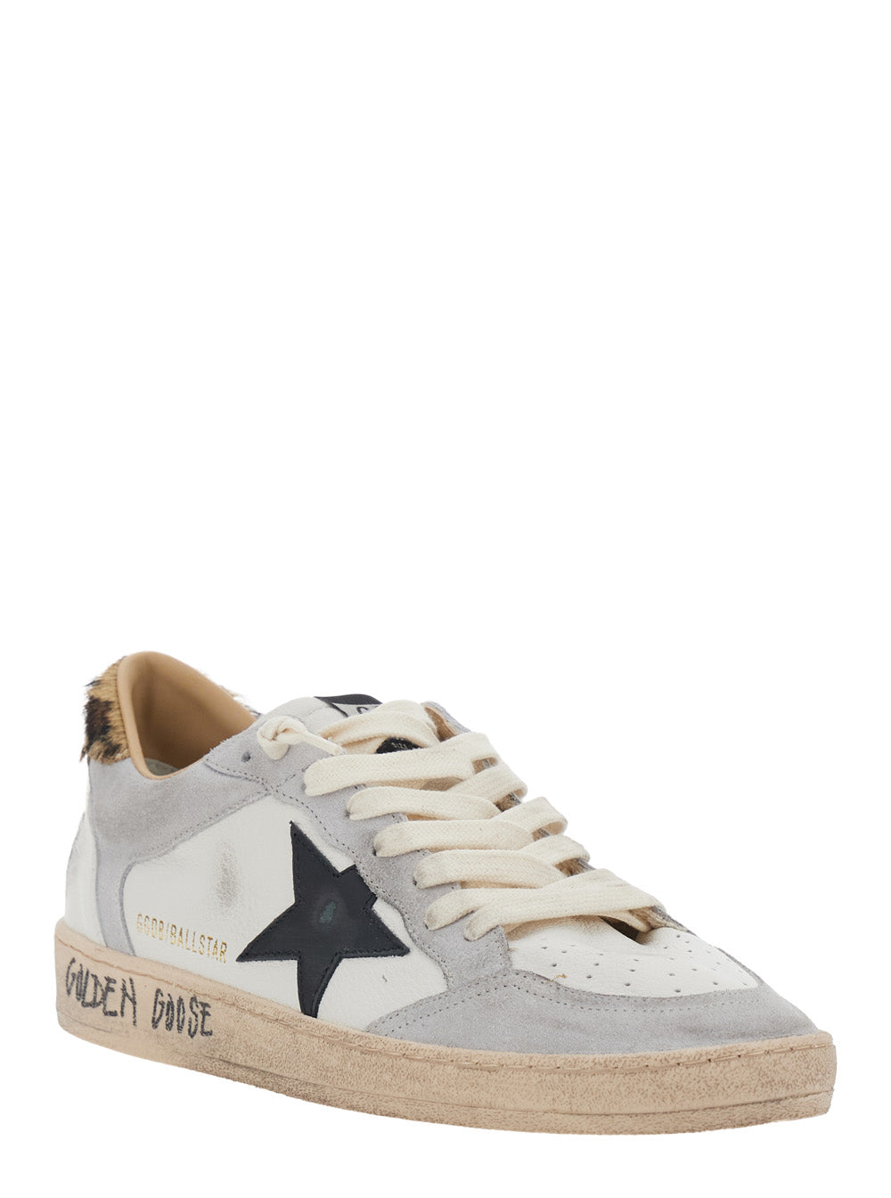 Golden Goose Men Sneakers Ballstar With Goat Leather And Gray Cow Leather Unisex GOLDEN GOOSE