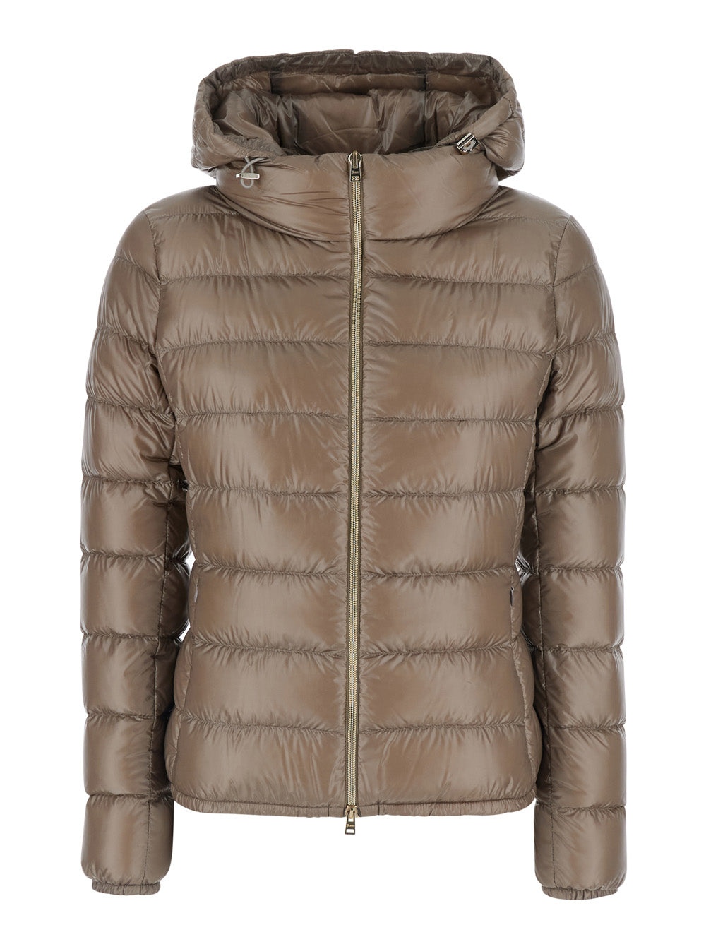 Herno Women Giada Hooded Short Puffer With Hood And Tech Fabric Beige Woman HERNO