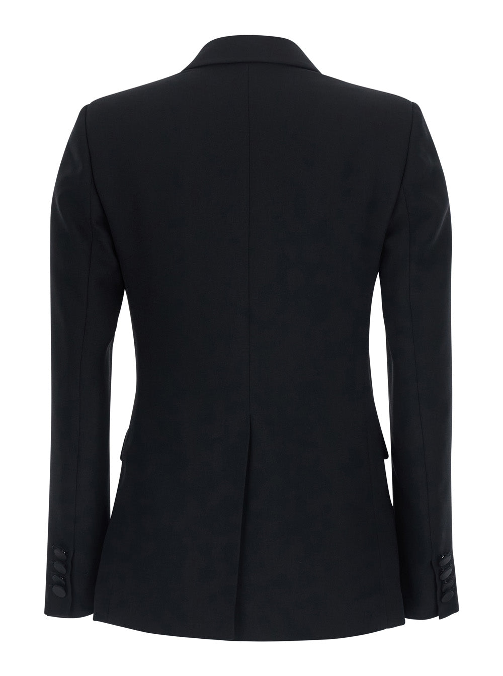Leplain Women Black Double-Breasted Jacket With Peak Revers In Tech Fabric For Women LEPLAIN