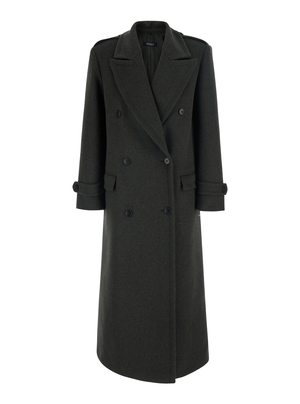 Leplain Women Green Long Oversized Coat With Notched Collar And Double-Breasted Closure In Fabric For Women LEPLAIN