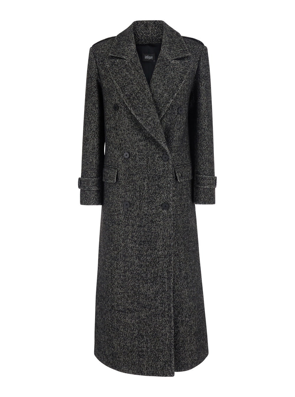 Leplain Women Black Oversized Coat With Double-Breasted Closure In Fabric For Women LEPLAIN