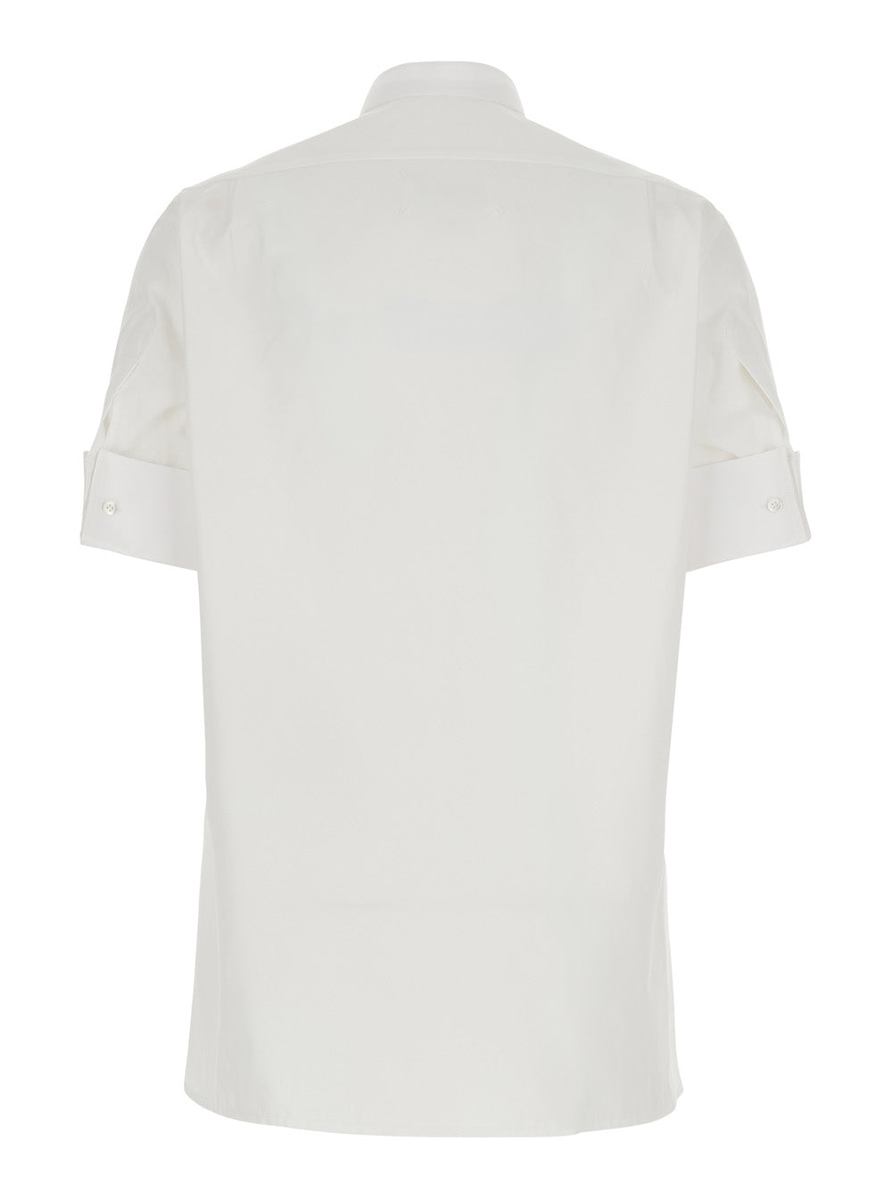 Maison Margiela Women Short Sleeve Shirts With Collar And 100% White Cotton For Men MAISON MARGIELA