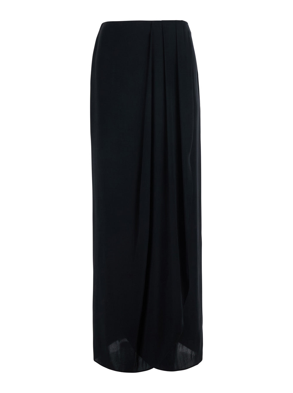 Maison Margiela Women Black Midi Skirt In Silk And Acetate For Women MAISON MARGIELA
