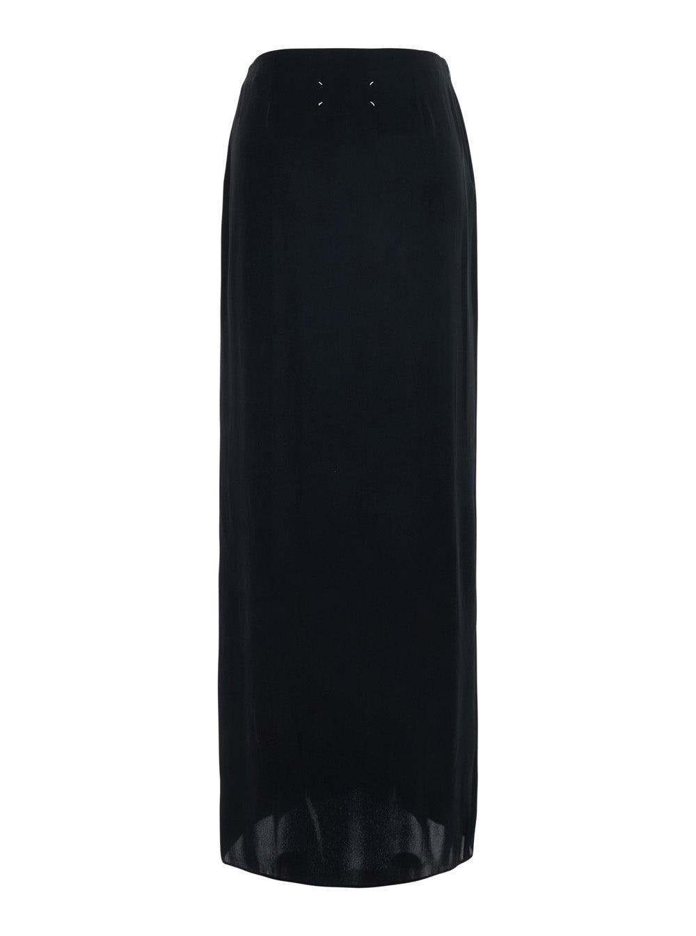 Maison Margiela Women Black Midi Skirt In Silk And Acetate For Women MAISON MARGIELA