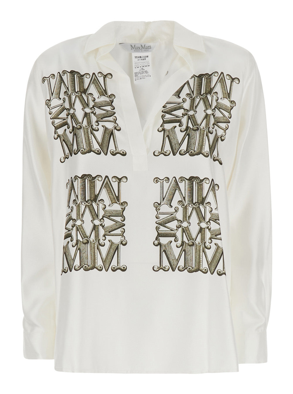 Max Mara Women Elegant White Shirt With Collar And Long Sleeves In Cotton For Women MAX MARA