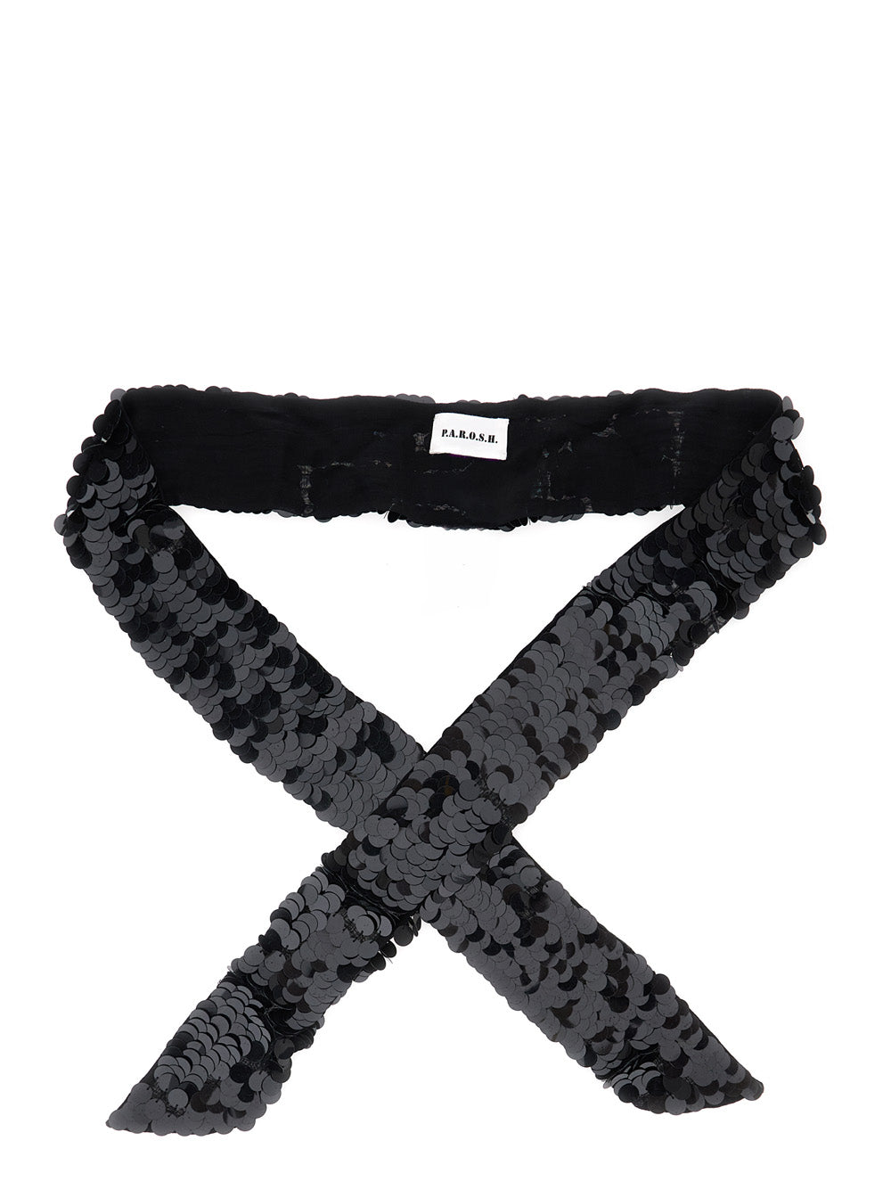P.A.R.O.S.H. Women Paillettes Gloves With Elastane And Polyamide In Black Unisex P.A.R.O.S.H.