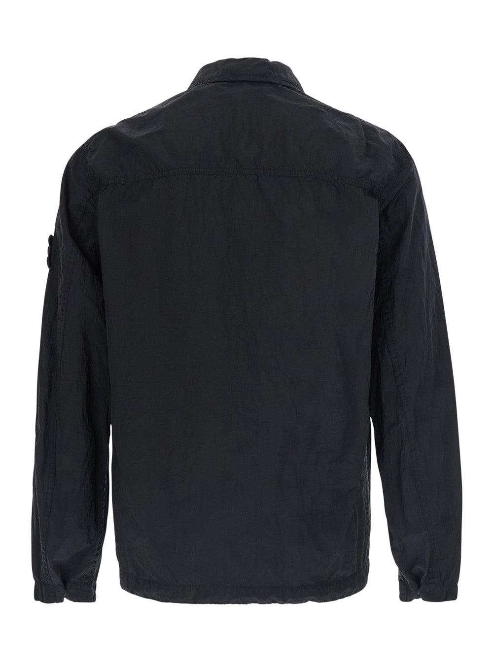 Stone Island Men Metal Nylon Shirt With Collar And Long Sleeves, Tech Fabric, Black, Men STONE ISLAND