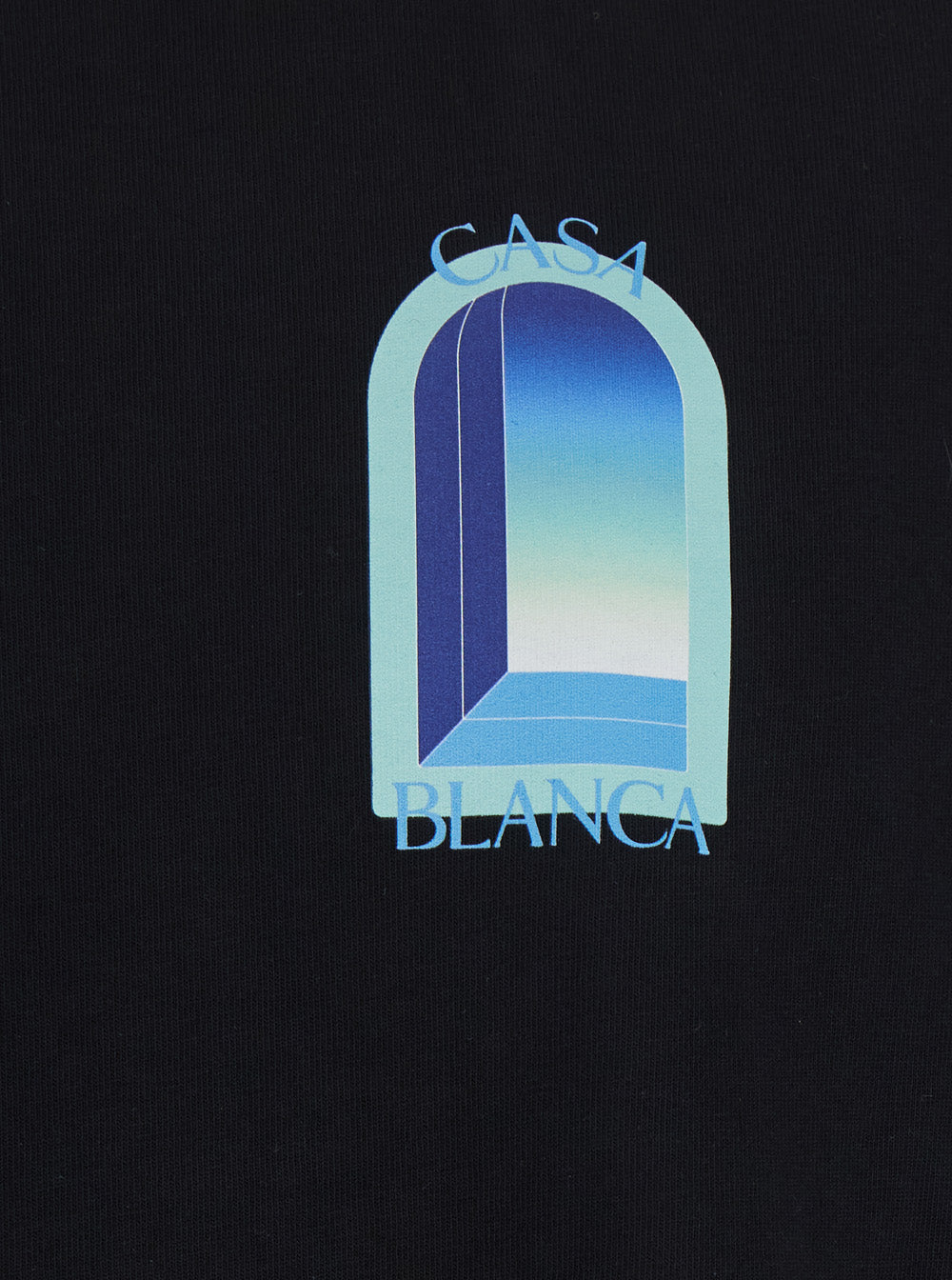 Casablanca Men Black T-Shirt With Logo Print On The Front And Back In Cotton For Men CASABLANCA