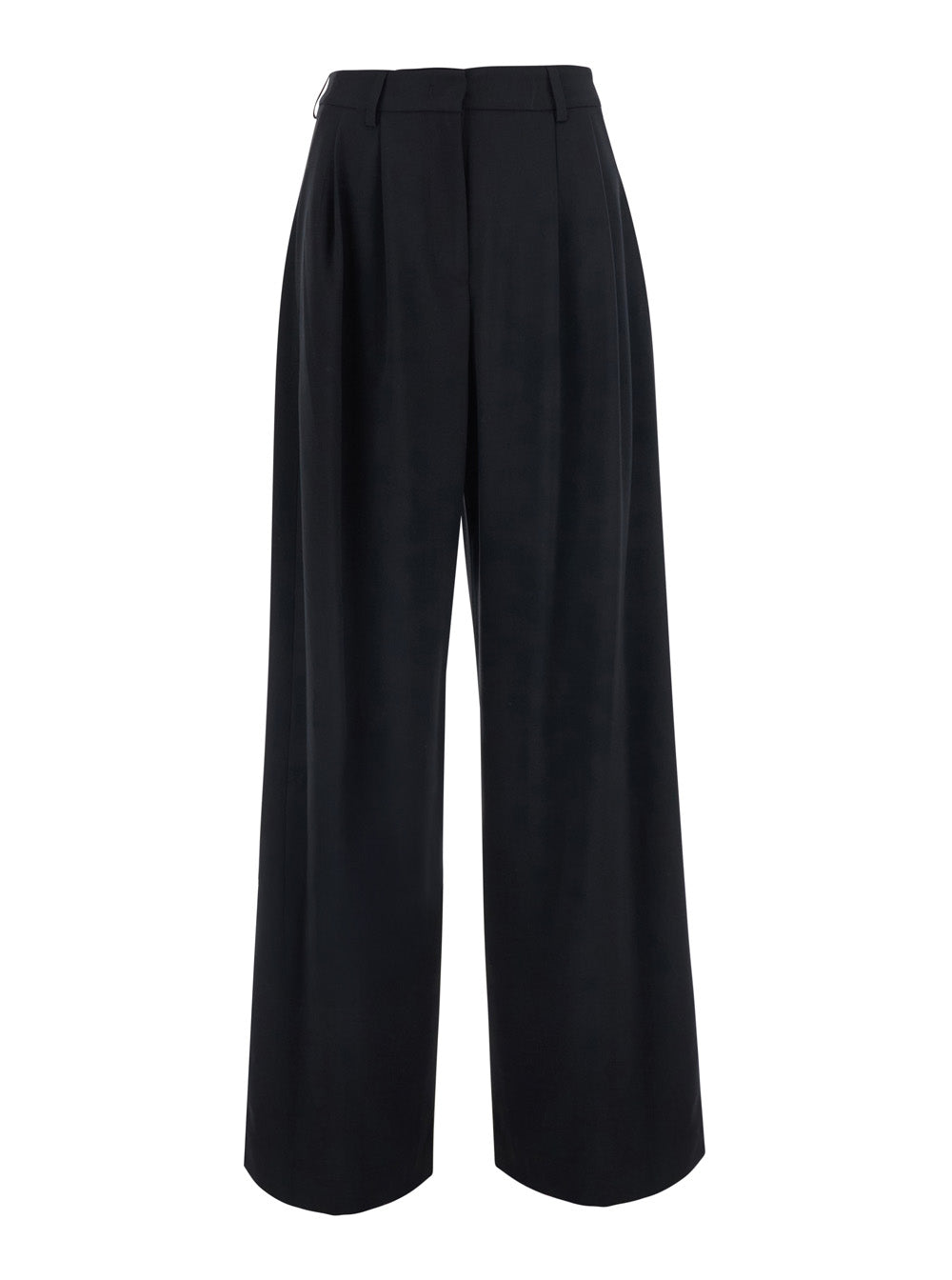 Leplain Women Black Pants With Front Pleats In Wool Blend For Women LEPLAIN
