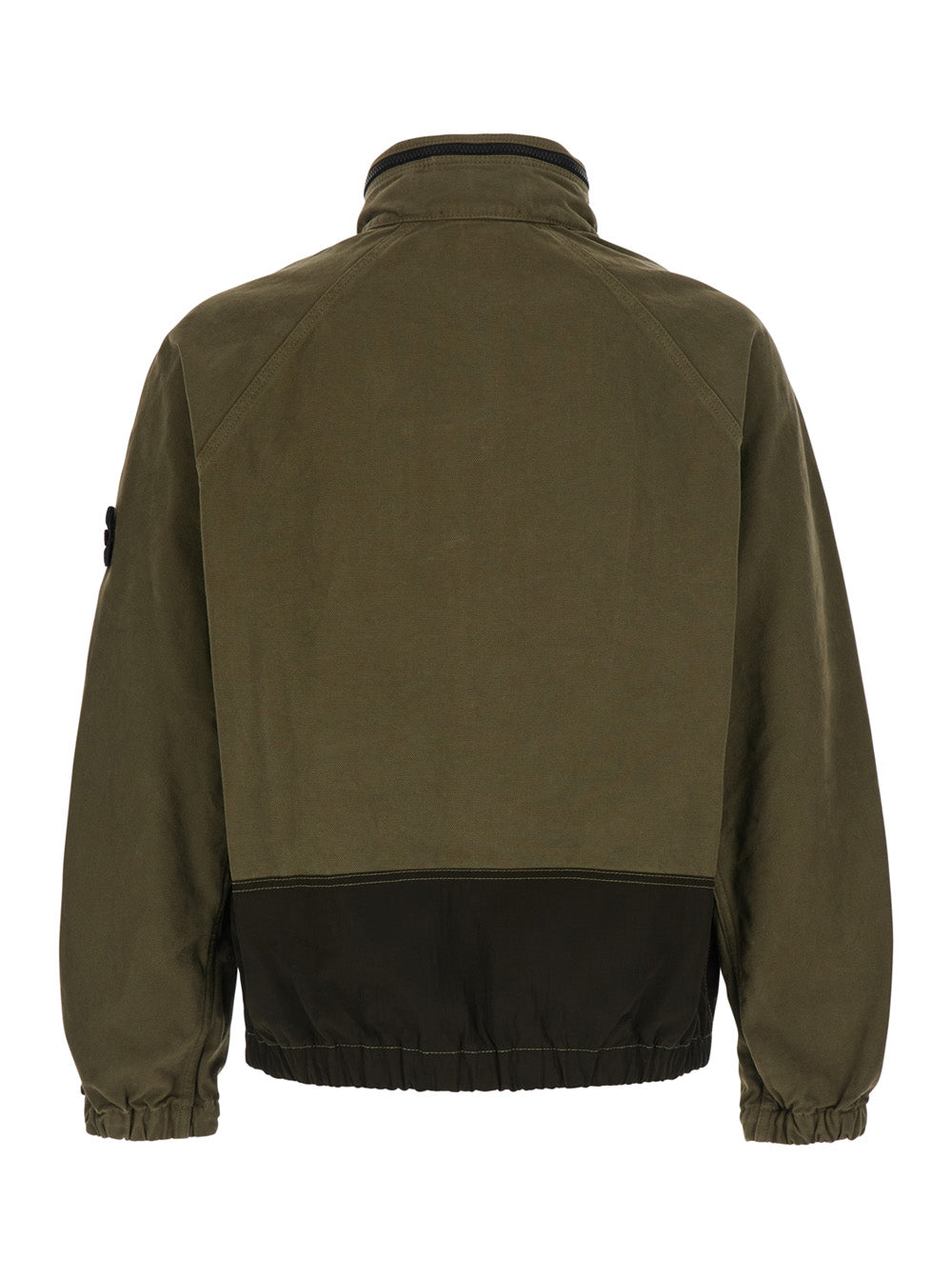 Stone Island Men Jacket Panama Cotton With Collar And Long Sleeves In Green Cotton For Men STONE ISLAND