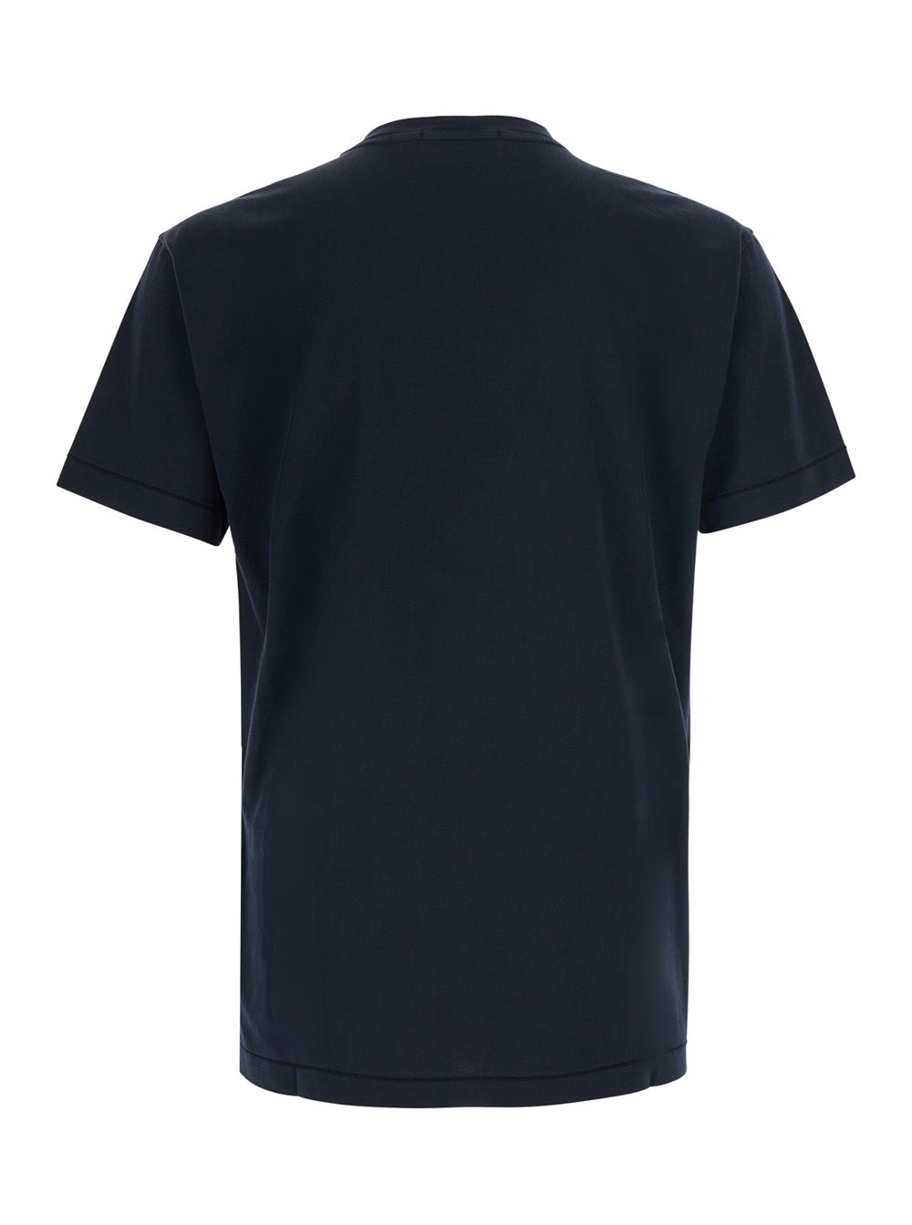 Stone Island Men Crew Neck T-Shirt With Short Sleeves In Blue Cotton For Men STONE ISLAND