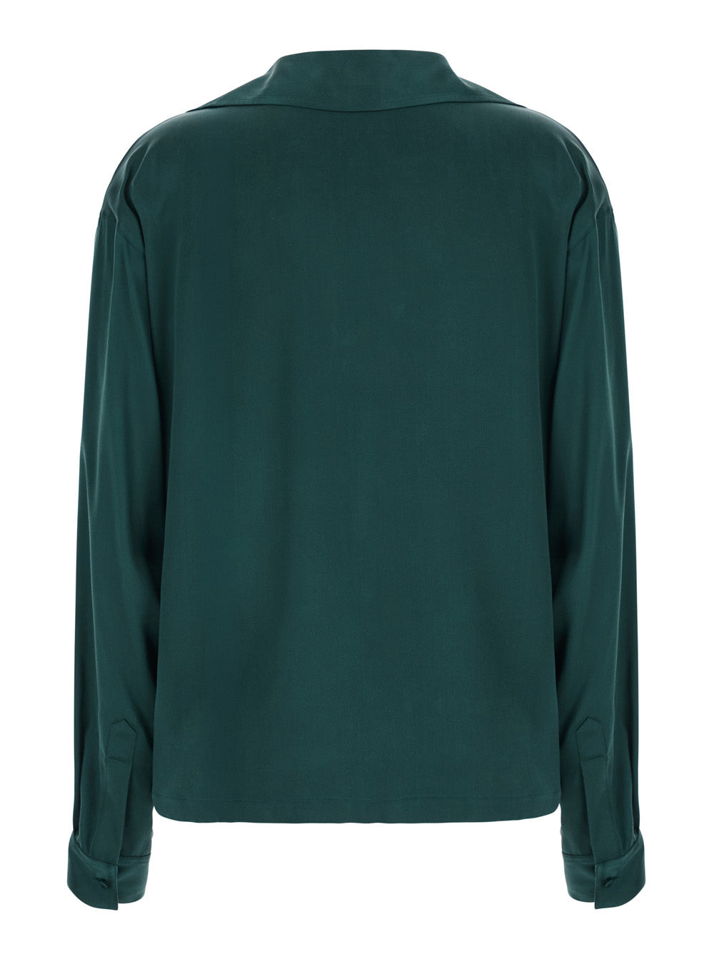 Tom Ford Women Green Shirt With Wide Collar And V-Neck In Silk For Women TOM FORD