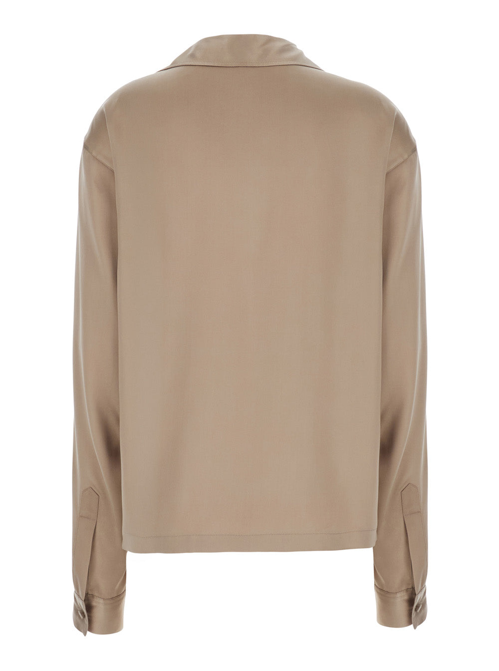 Tom Ford Women Beige Shirt With Wide Collar And V-Neck In Silk For Women TOM FORD