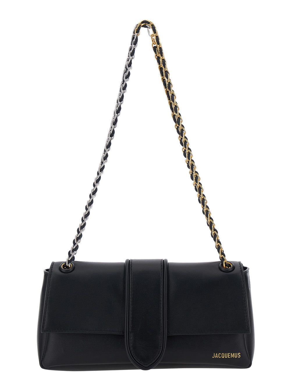 Jacquemus Women Le Bambino Chaine Is A Crossbody Bag In Black Lamb Leather With Unisex Metallic Details JACQUEMUS
