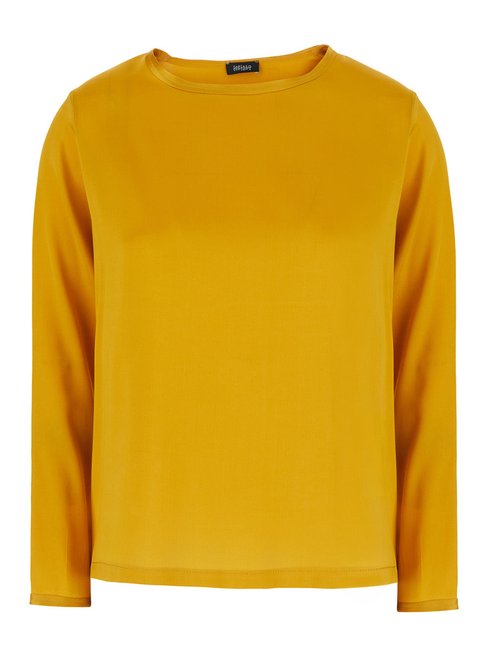 Leplain Women Yellow Crew Neck Top With Long Sleeves In Silk For Women LEPLAIN