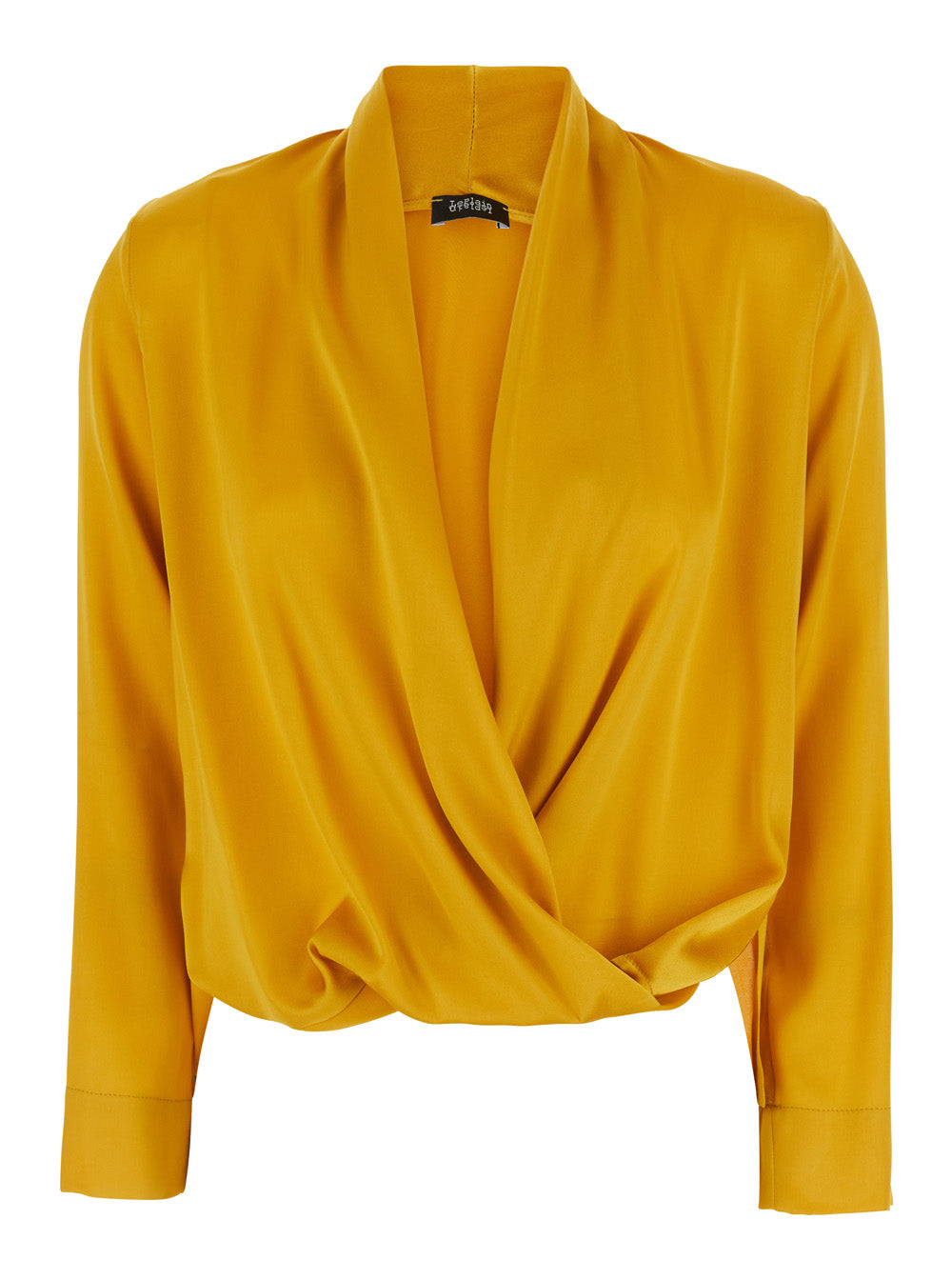 Leplain Women Yellow Blouse With V Neck And Crossover Front In Georgette For Women LEPLAIN