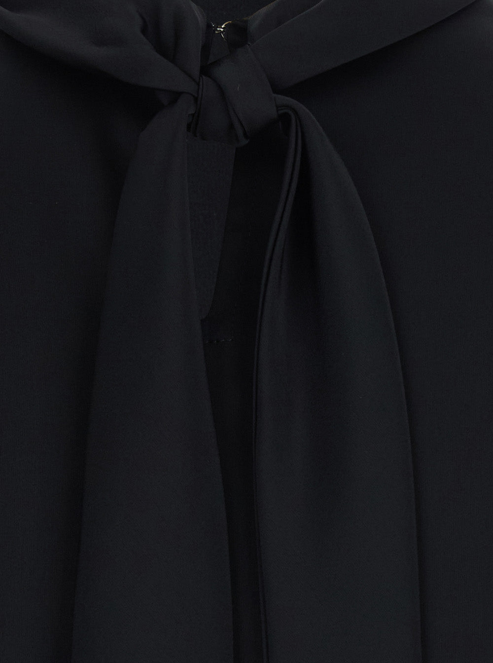 Leplain Women Black High Neck Blouse With Bow On The Back In Satin For Women LEPLAIN