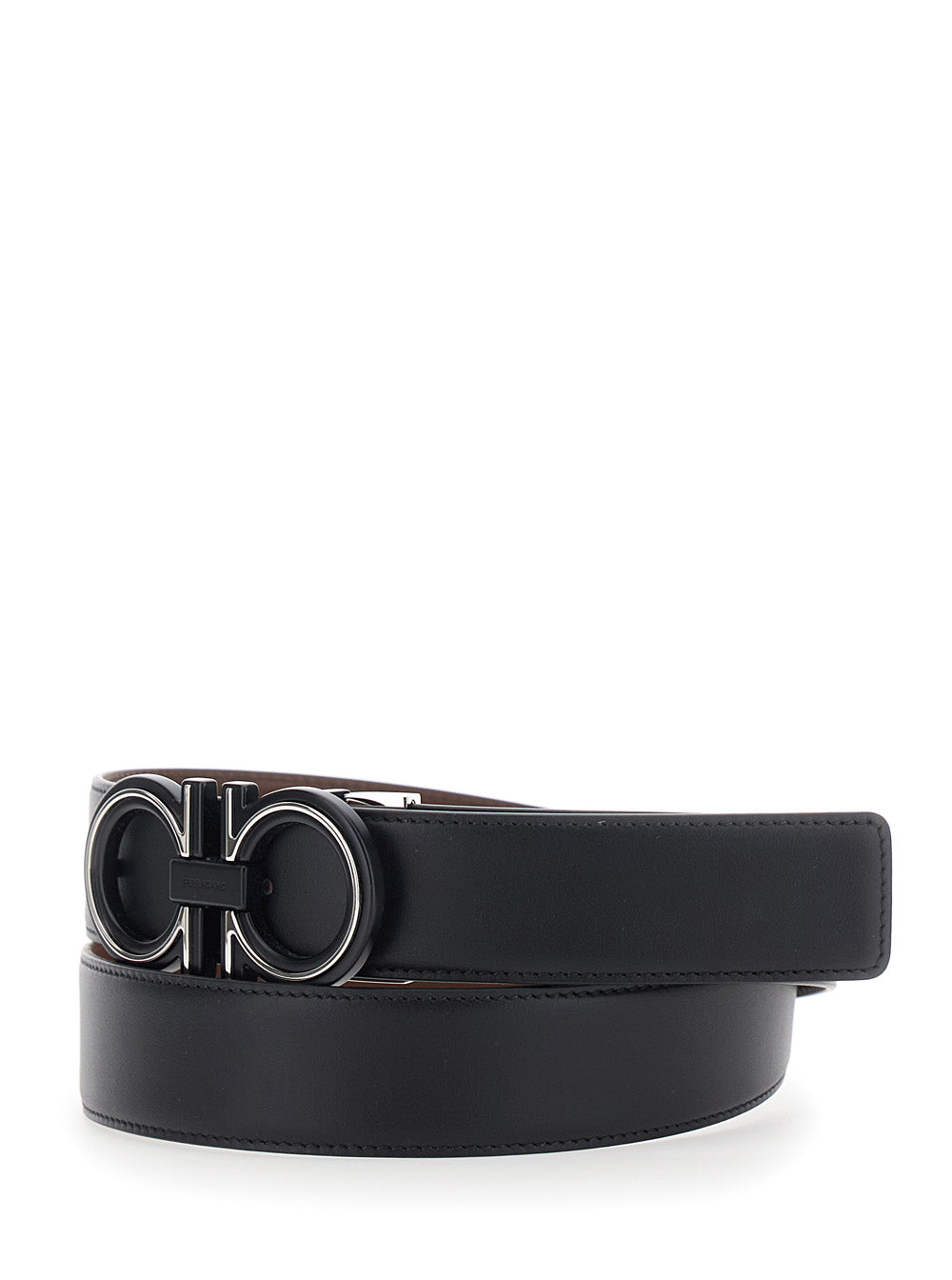 Ferragamo Men Reversibile Ad Black + Brown FERRAGAMO