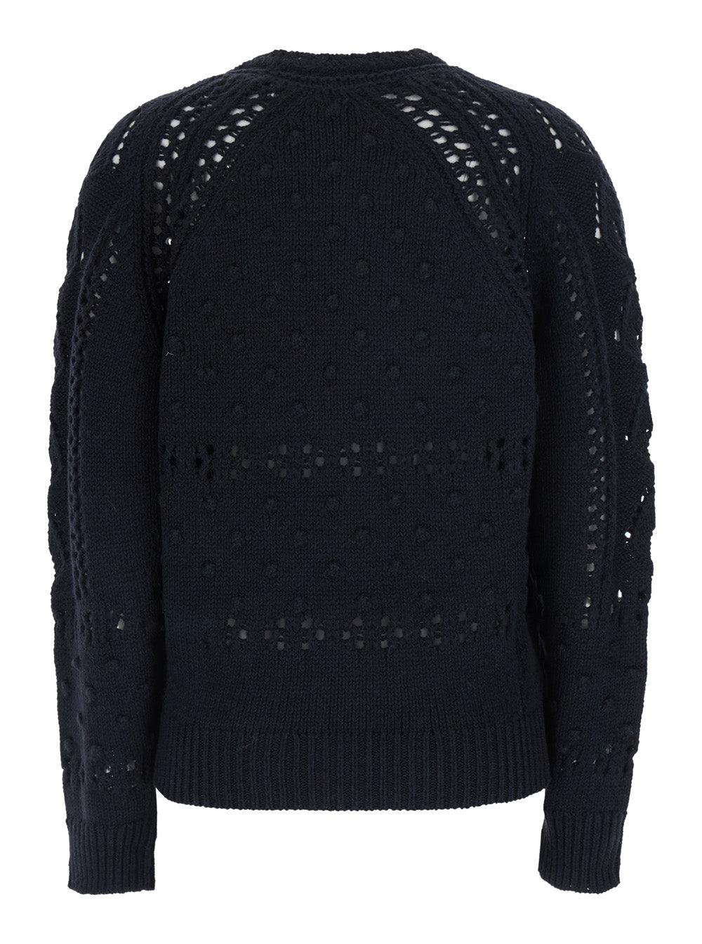 Isabel Marant Etoile Women 'Luce' Black Crew Neck Sweater With Perforated Design In Wool For Women ISABEL MARANT ETOILE