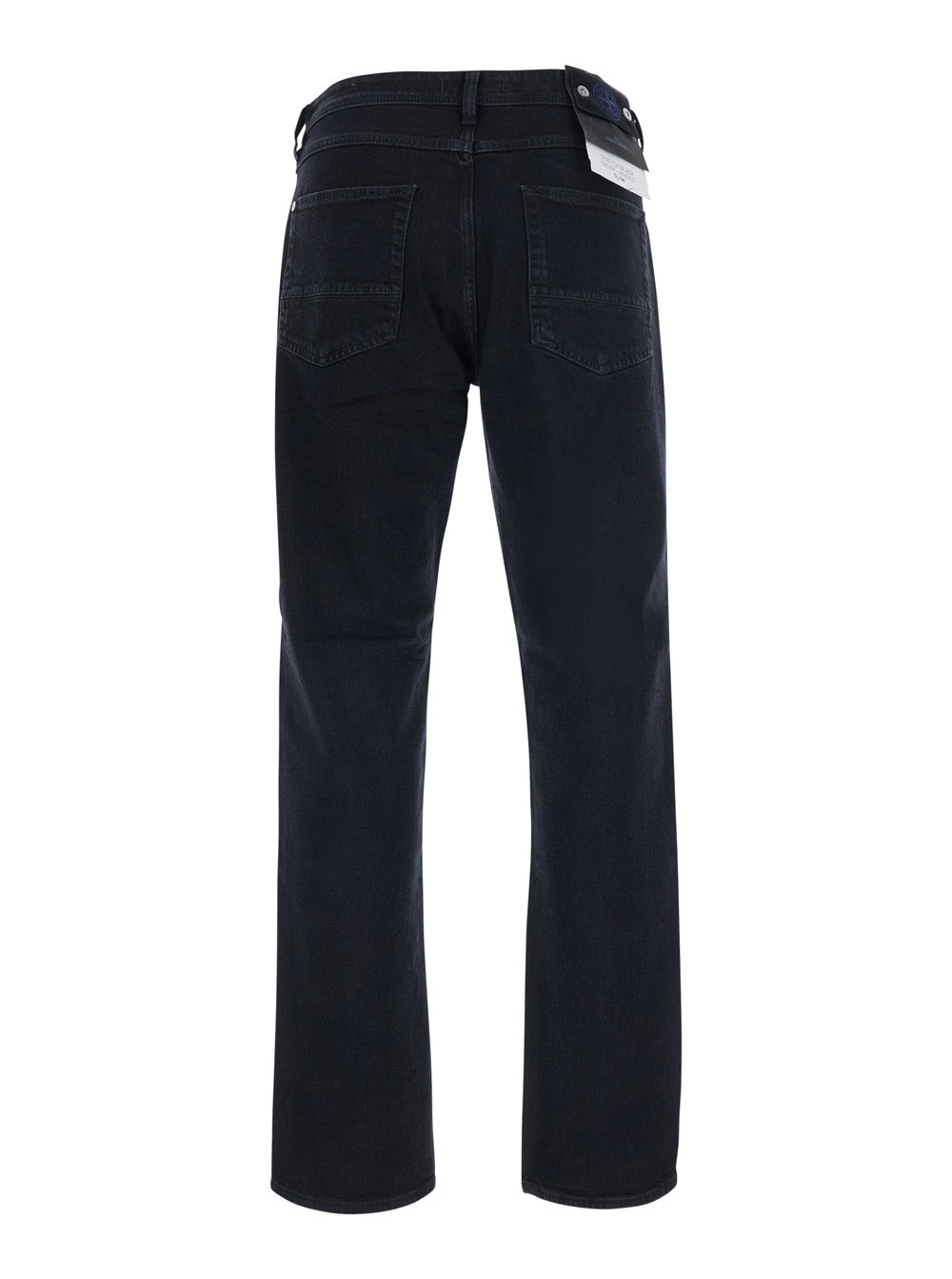 Stone Island Men Black Slim Jeans With Logo Patch On The Back In Denim For Men STONE ISLAND