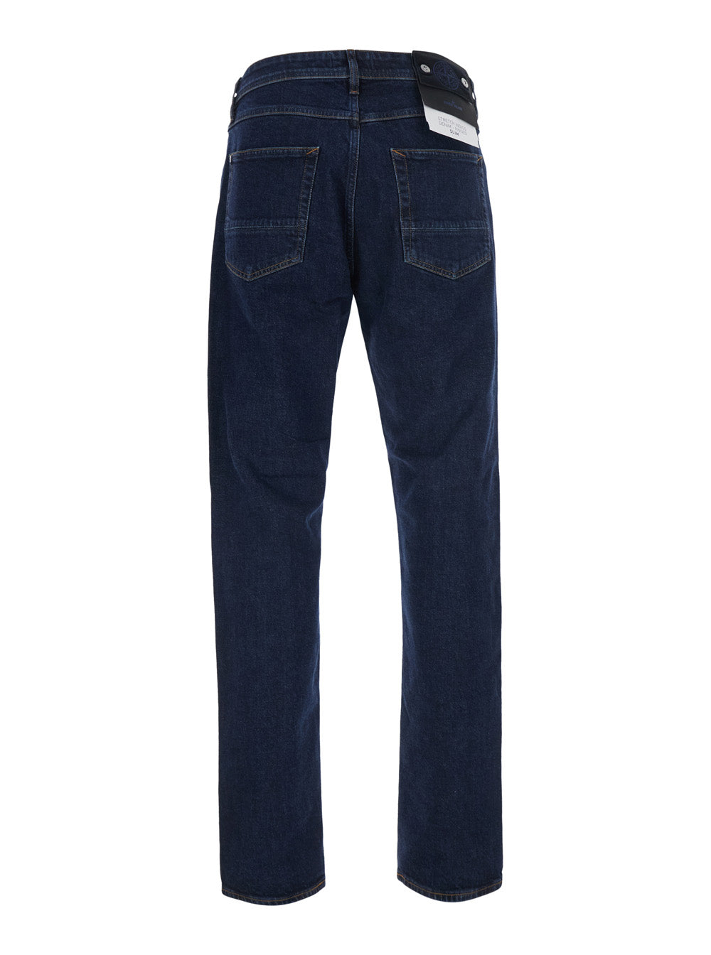 Stone Island Men Blue Slim Jeans With Logo Patch On The Back In Denim For Men STONE ISLAND
