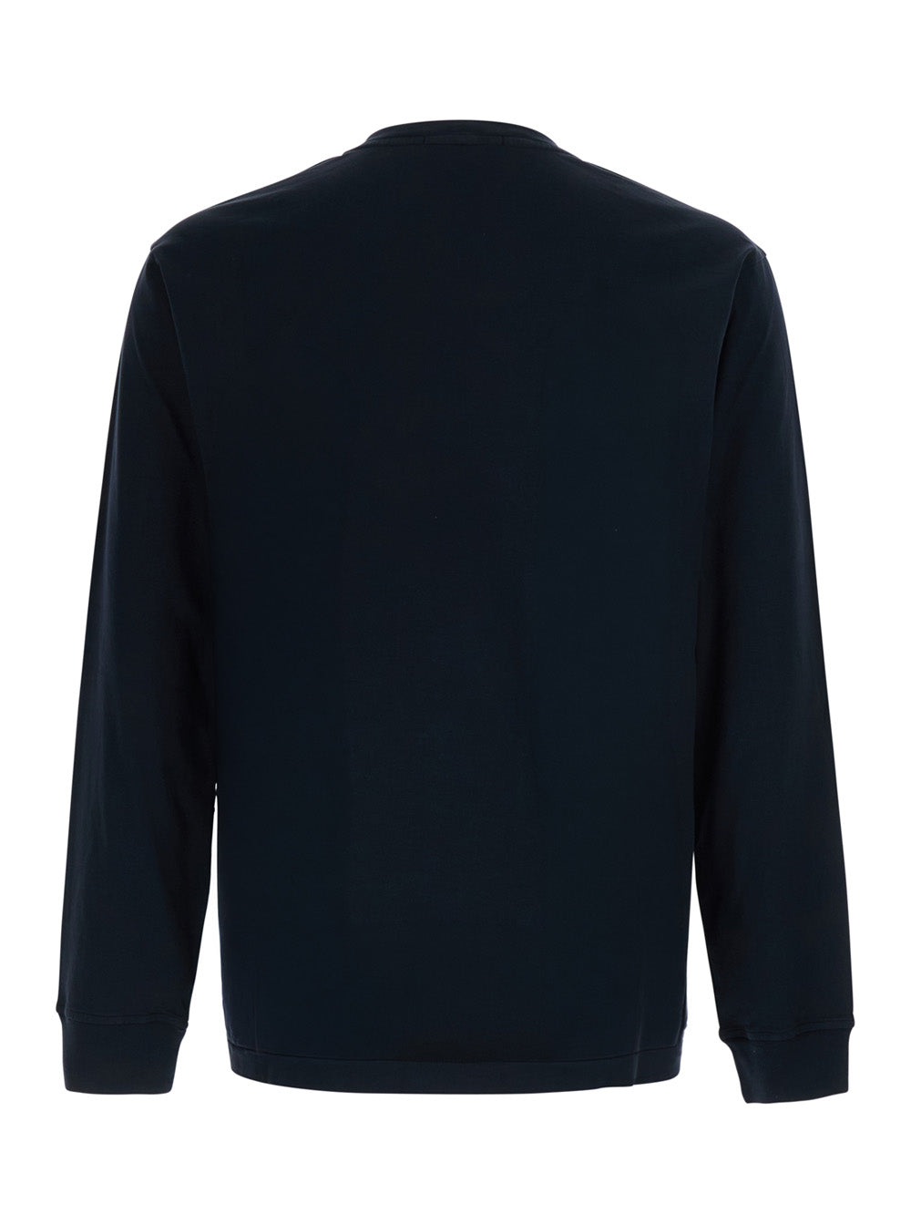 Stone Island Men Blue Crew Neck T-Shirt With Logo Patch On The Front In Cotton For Men STONE ISLAND