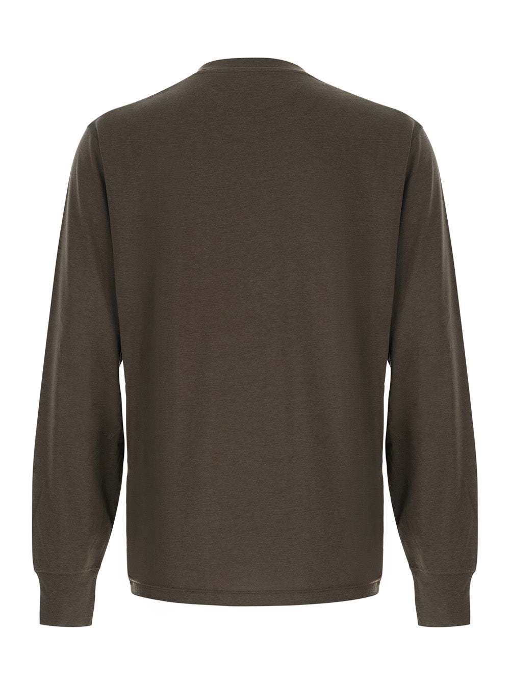 Tom Ford Men Brown Long Sleeve T-Shirt With Logo On The Front In Blend Cotton Men TOM FORD