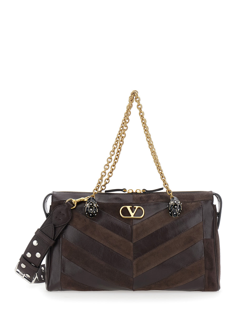 Valentino Garavani Women Medium Shoulder Bag | Panthea | Patchwork Suede A.-Nap.Waxy/Fel.Head-A.G VALENTINO GARAVANI