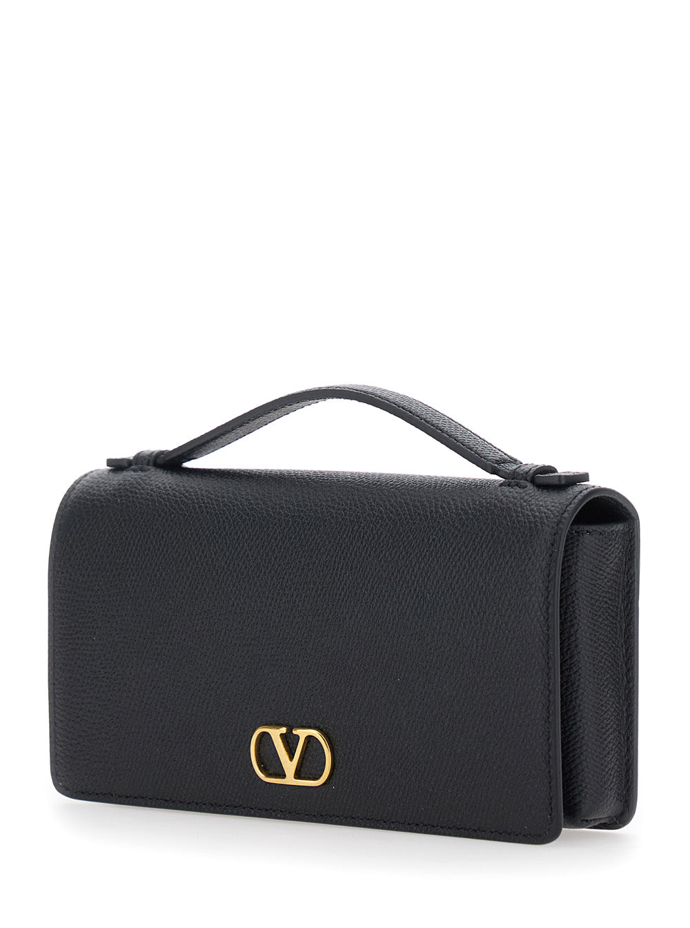 Valentino Garavani Women Wallet W/Strap | Vlogo Signature | Vit. Soft Grain/A.Brass Logo VALENTINO GARAVANI
