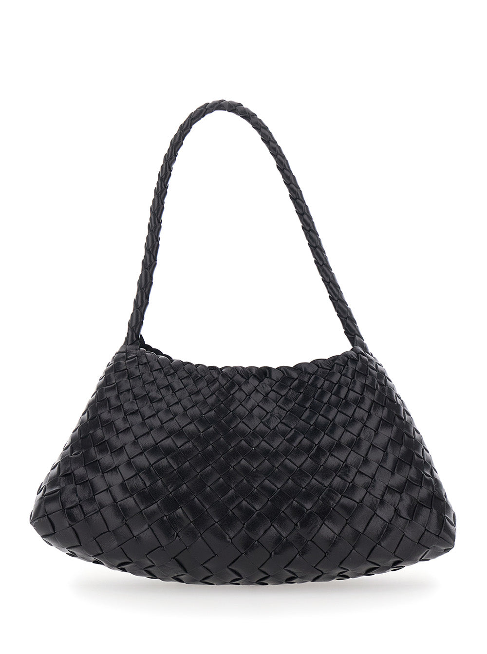 Dragon Diffusion Women Shoulder Bag 'Rosanna' Mini With Woven Design And Black Leather Top Handle Woman DRAGON DIFFUSION