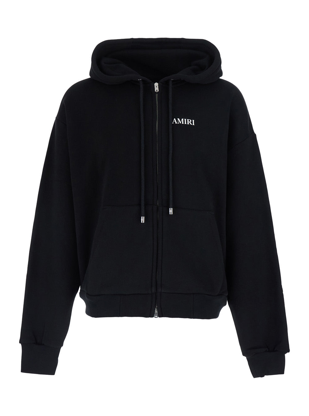 Amiri Men Hooded Zip Sweatshirt With Tech Fabric Patch Unisex AMIRI