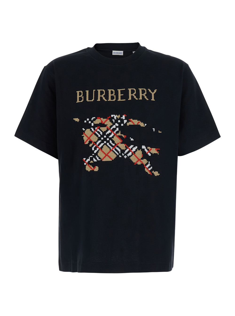 Burberry Men 'Ryan' Black T-Shirt With Printed Logo On The Front In Cotton Men BURBERRY