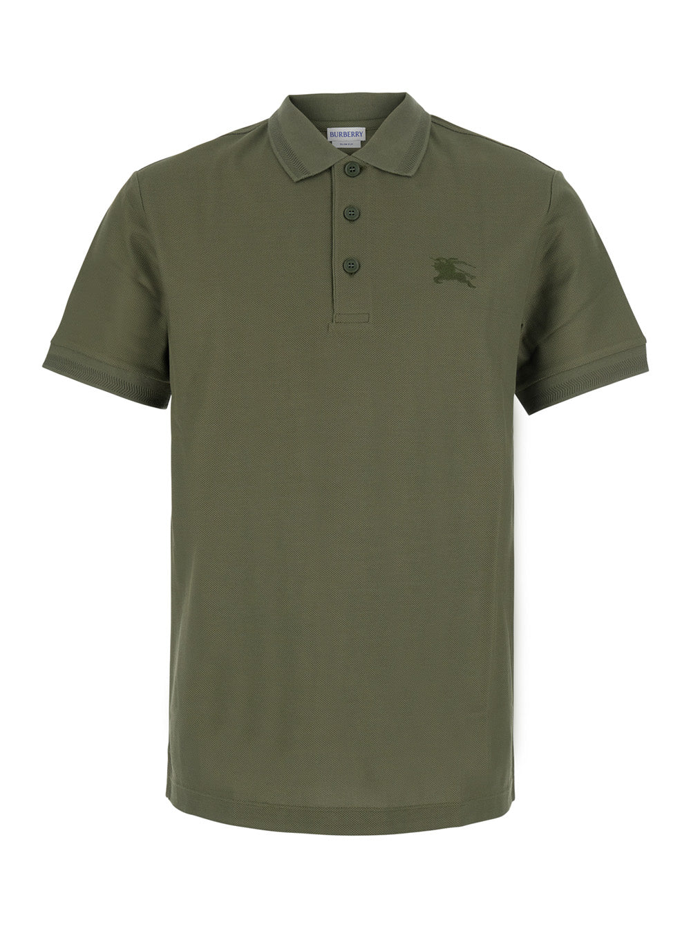 Burberry Men Green T-Shirt 'Eddie Ekd' With Round Neck And Logo On The Front In Cotton Men BURBERRY