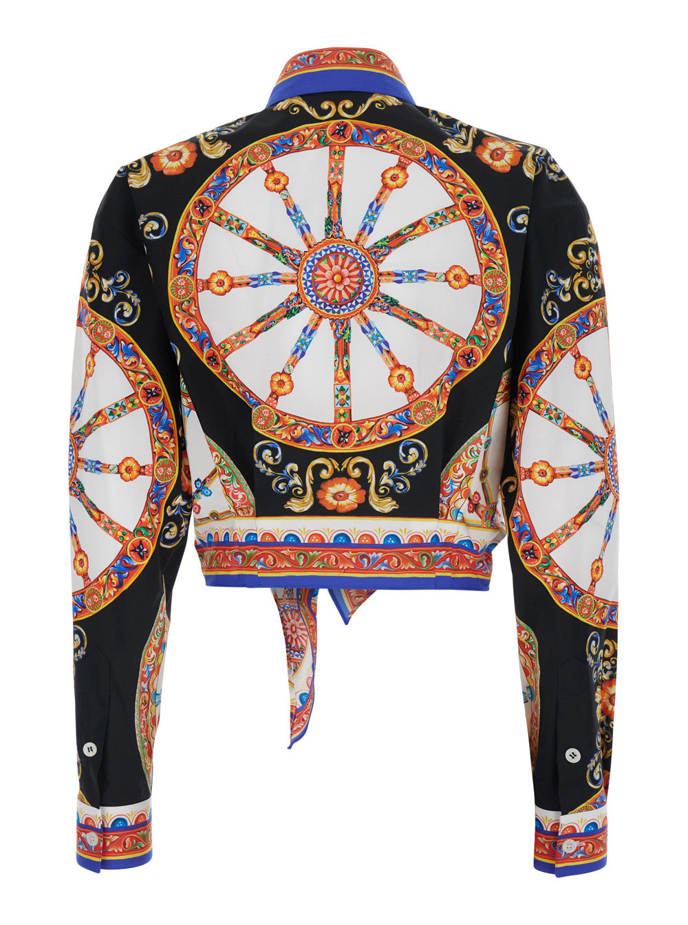 Dolce & Gabbana Women Multicolor Shirt With Carretto All-Over Print In Cotton Poplin For Women DOLCE & GABBANA