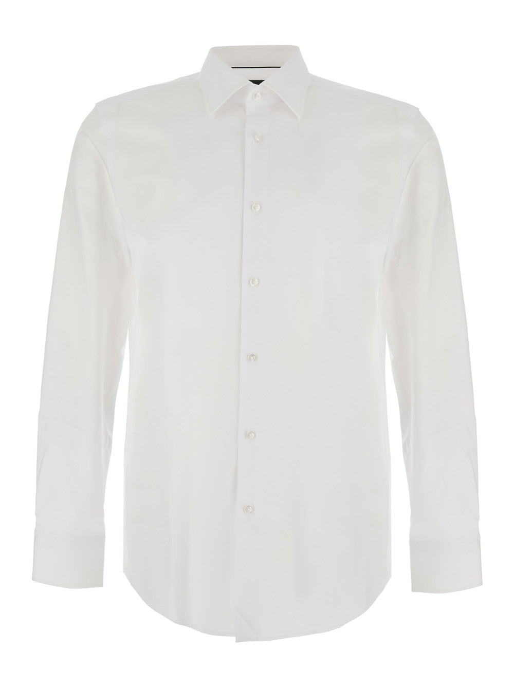 Boss Men White Shirt With Pointed Collar And Long Sleeves In Cotton For Men BOSS