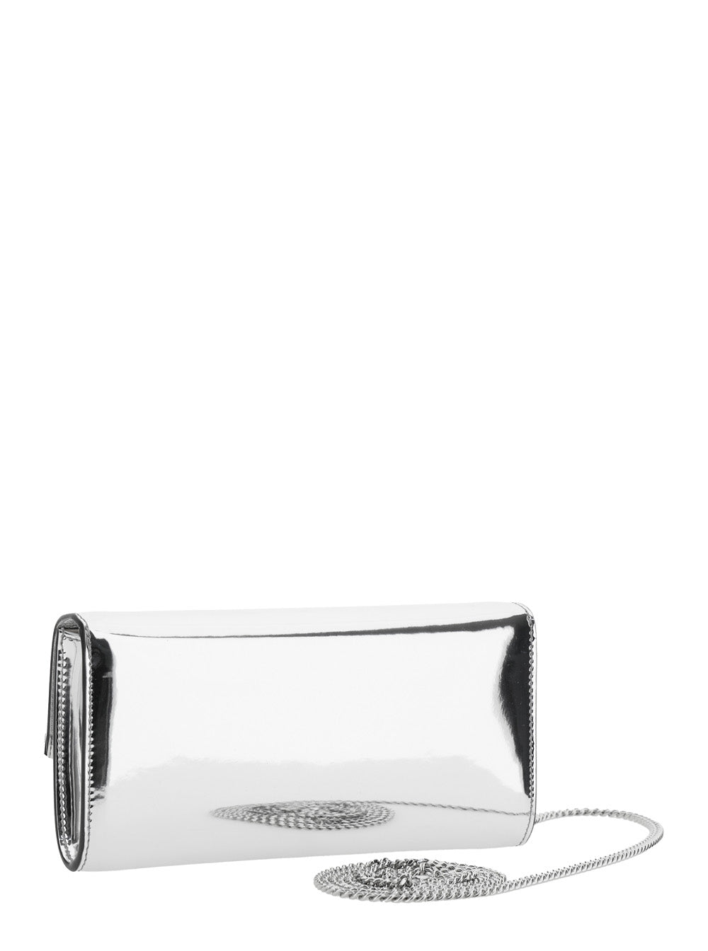 Jimmy Choo Women Clutch 'Emmie' With Logo Lettering On The Front And Chain Strap In Blend Leather And Tech Fabric For Women JIMMY CHOO