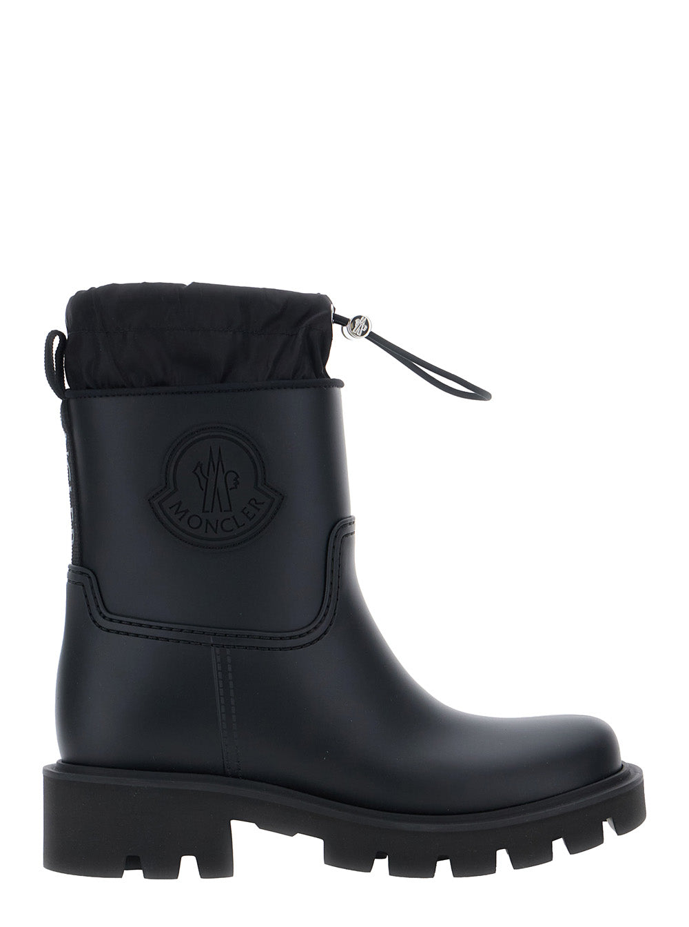 Moncler Women 'Kickstream' Black Boots With Low Block Heel And Tonal Logo Patch On The Side In Tech Fabric Woman MONCLER