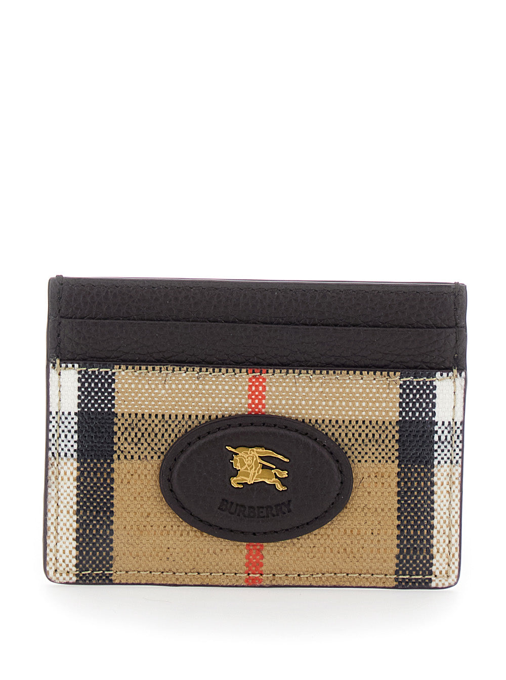 Burberry Women 'Highlands' Beige Cardholder With Check Motif In Cotton And Viscose Women BURBERRY