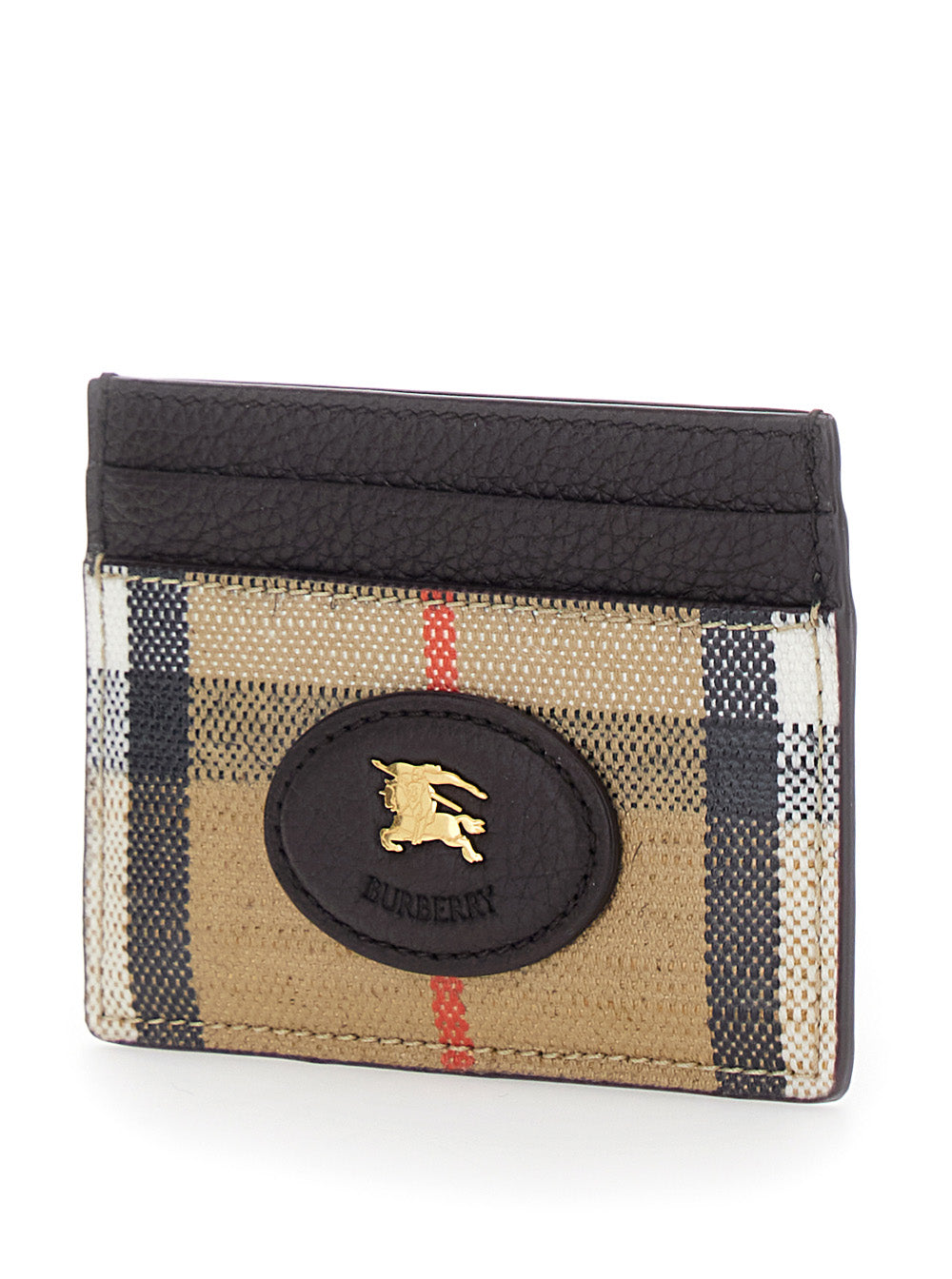 Burberry Women 'Highlands' Beige Cardholder With Check Motif In Cotton And Viscose Women BURBERRY