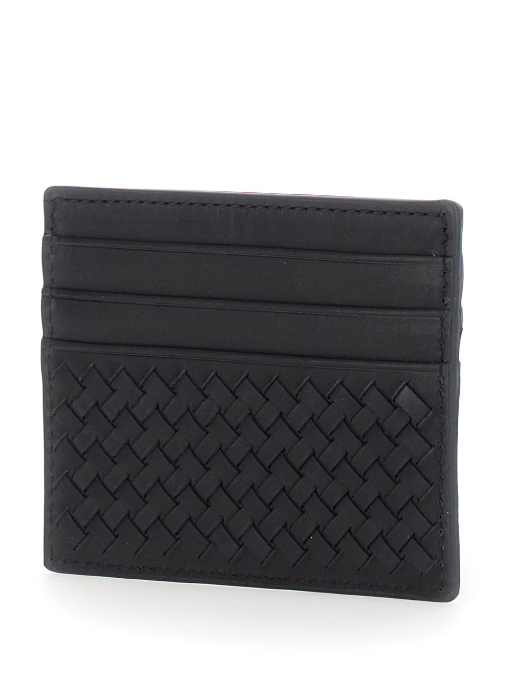 Dragon Diffusion Women Black Card Holder With Woven Design In Leather For Women DRAGON DIFFUSION