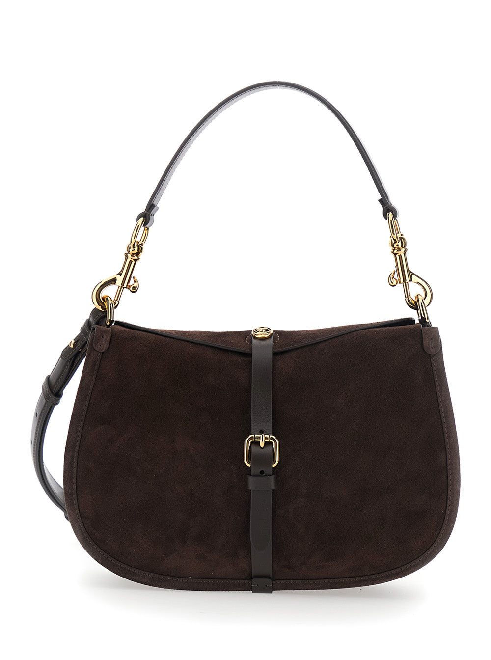 Etro Women 'Pony' Brown Medium Shoulder Bag With Interchangeable Strap And Handle In Suede For Women ETRO