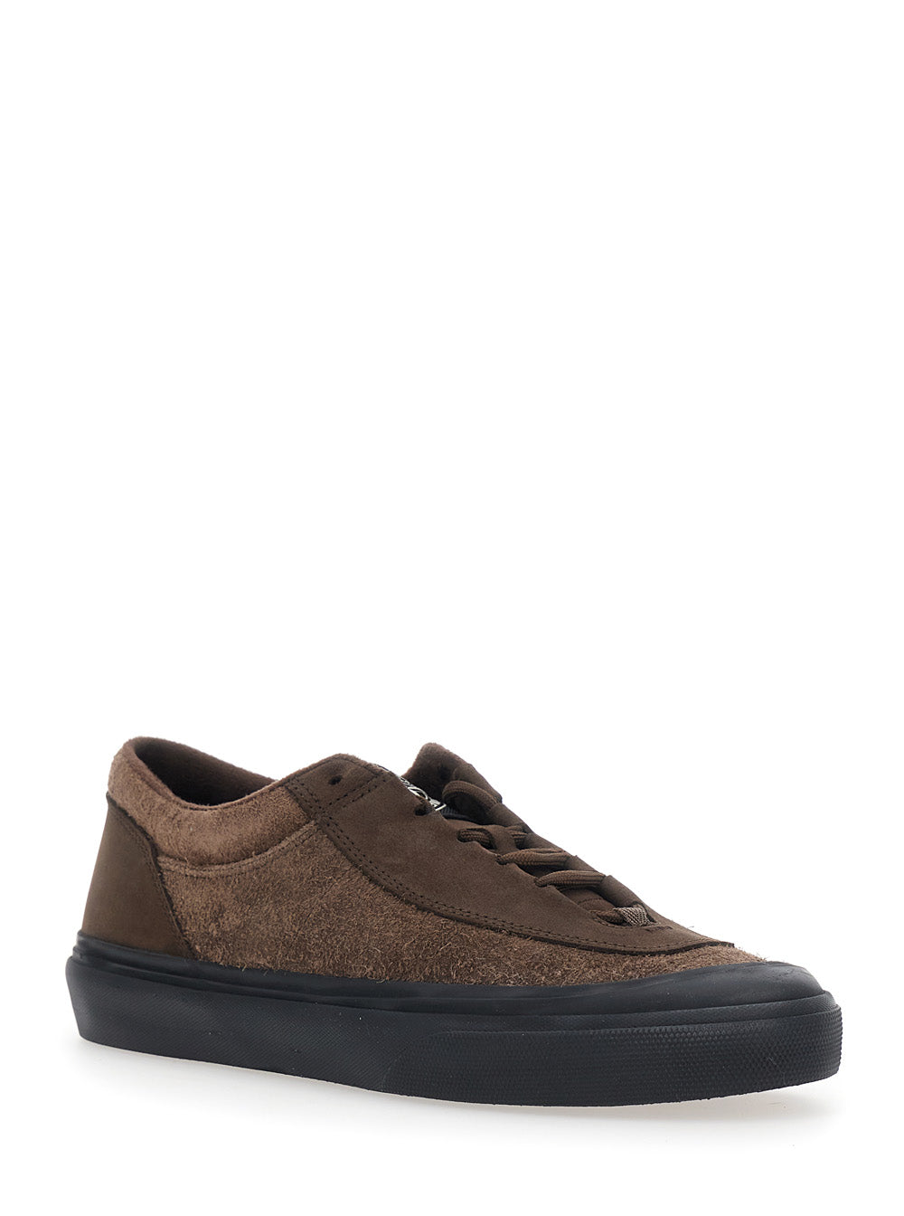 Stone Island Men Brown Low Top Sneakers With Logo On The Tongue In Suede For Men STONE ISLAND