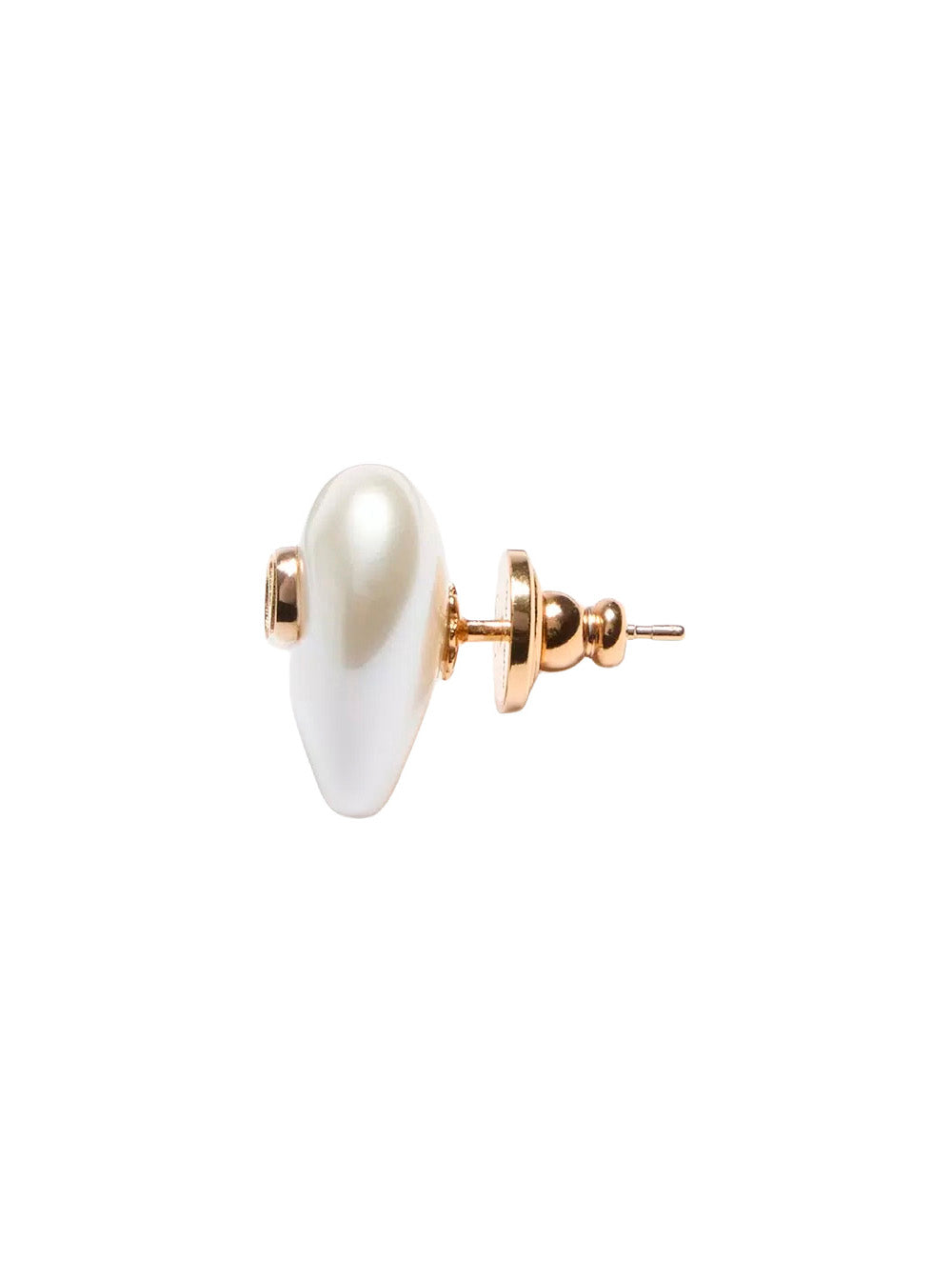 Valentino Garavani Women Metallic Color Earrings With Pearl And Vlogo Plaque On The Front In Metal For Women VALENTINO GARAVANI
