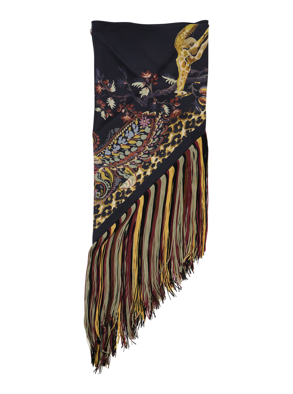 Etro Women Black Scarf With Fringed Edge Details In Silk For Women ETRO