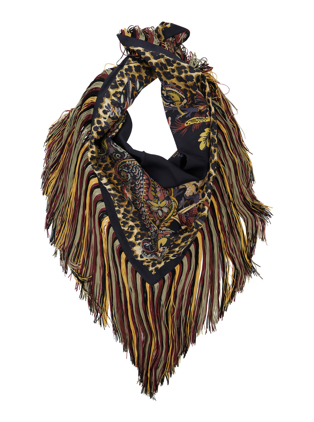 Etro Women Black Scarf With Fringed Edge Details In Silk For Women ETRO