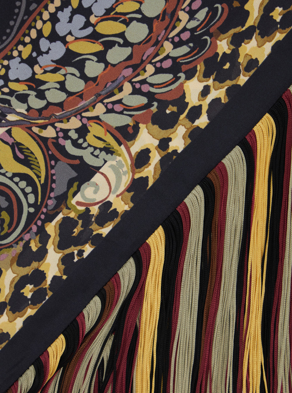 Etro Women Black Scarf With Fringed Edge Details In Silk For Women ETRO