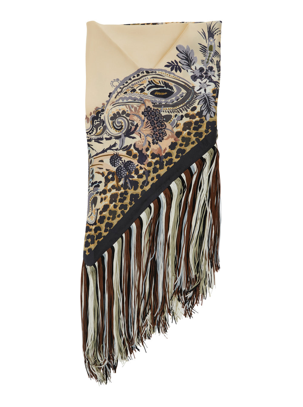 Etro Women White Scarf With Fringed Edge Details In Silk For Women ETRO