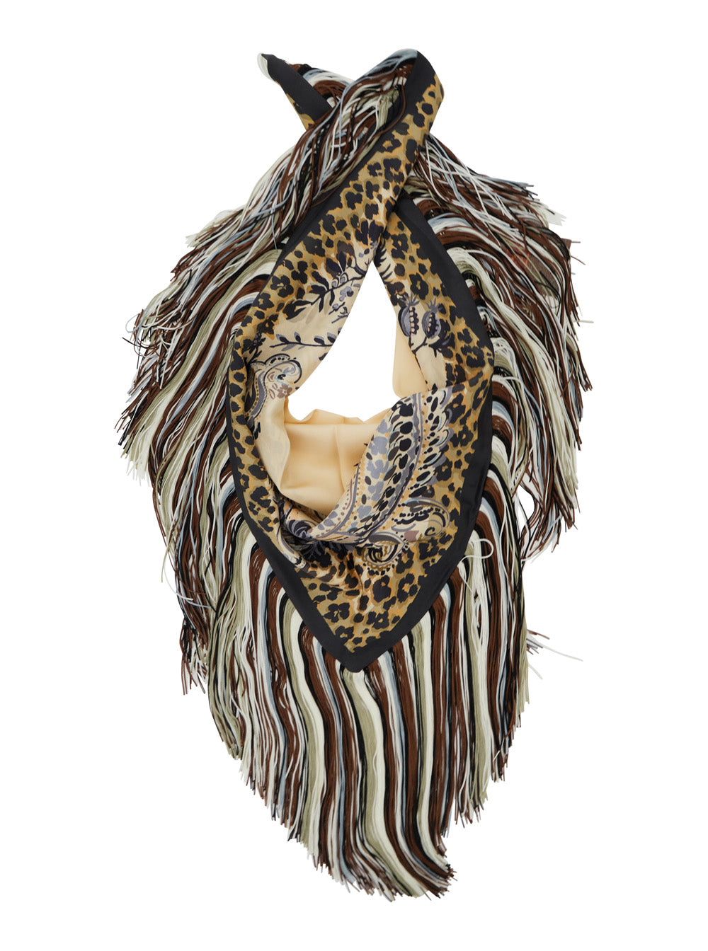 Etro Women White Scarf With Fringed Edge Details In Silk For Women ETRO