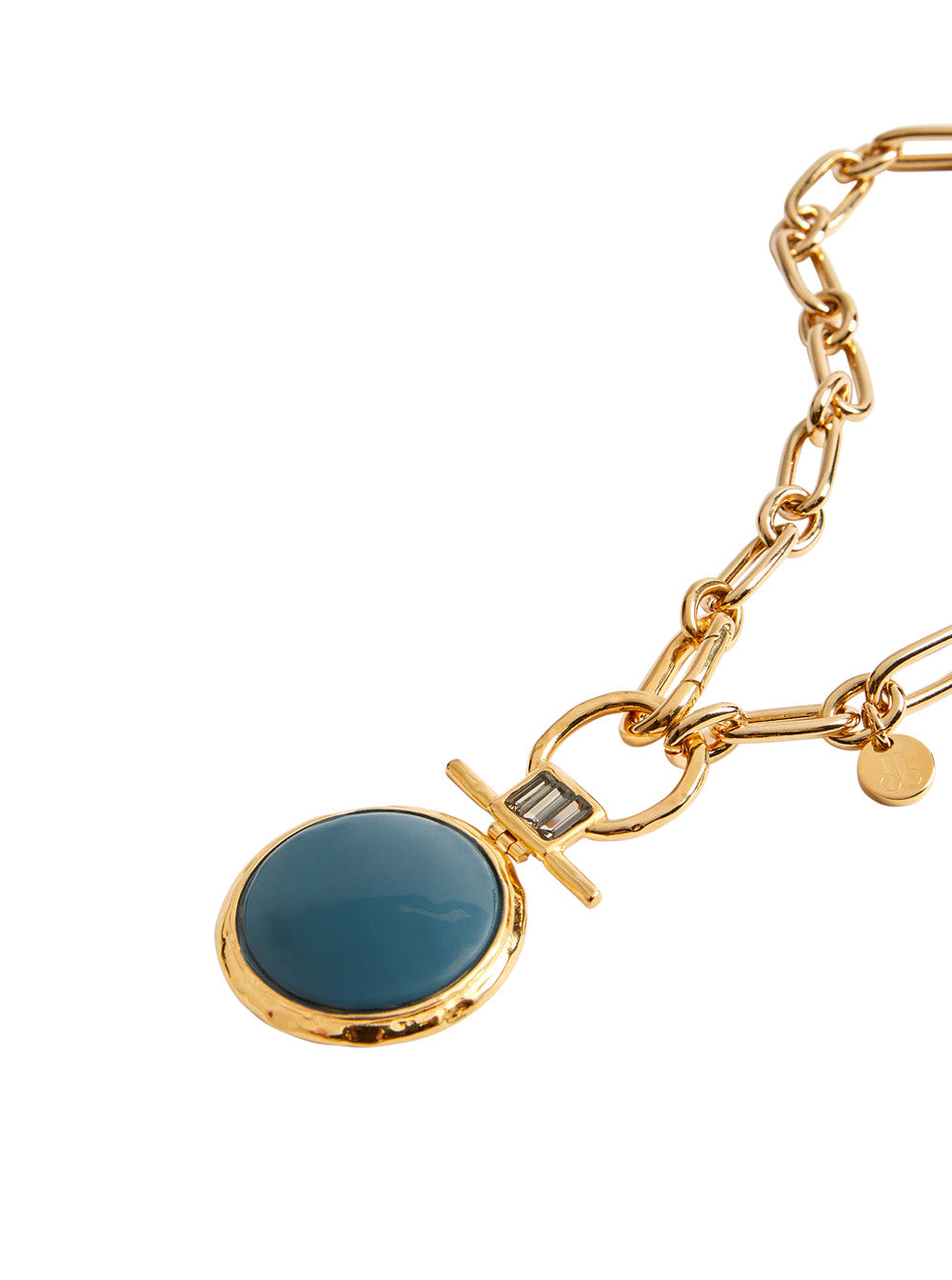 La Doublej Women 'Shen Loop' Gold-Colored Necklace With Pendant And Chain Design In 24K Gold-Plated Brass For Women LA DOUBLEJ